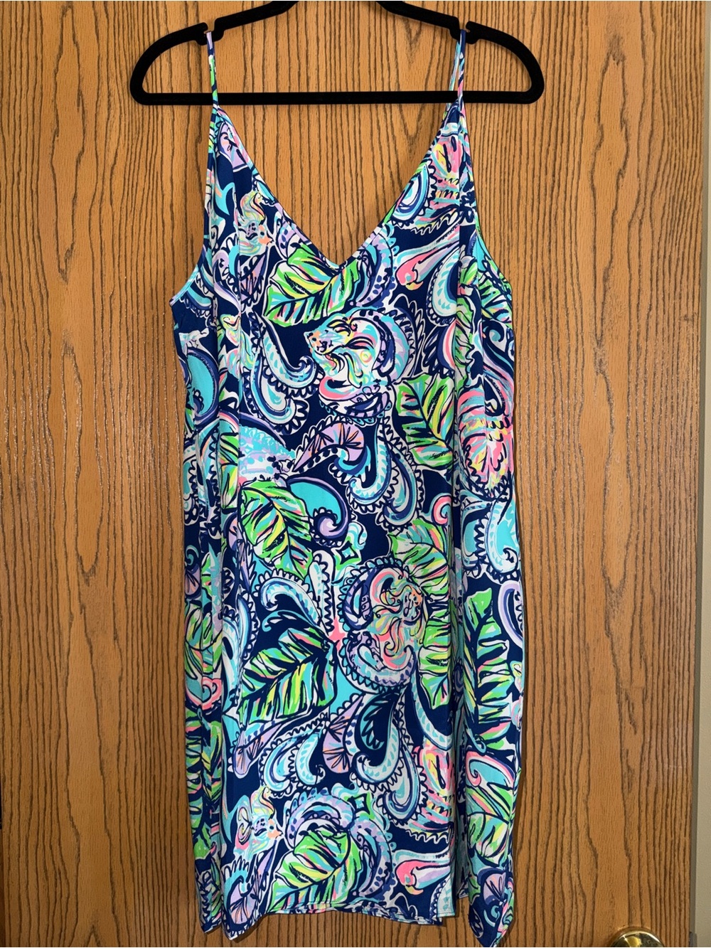 Lilly Pulitzer Navy Multicolor Paisley Slip Dress